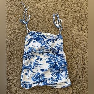 Anthropologie Maeve Blue and White Floral Camisole